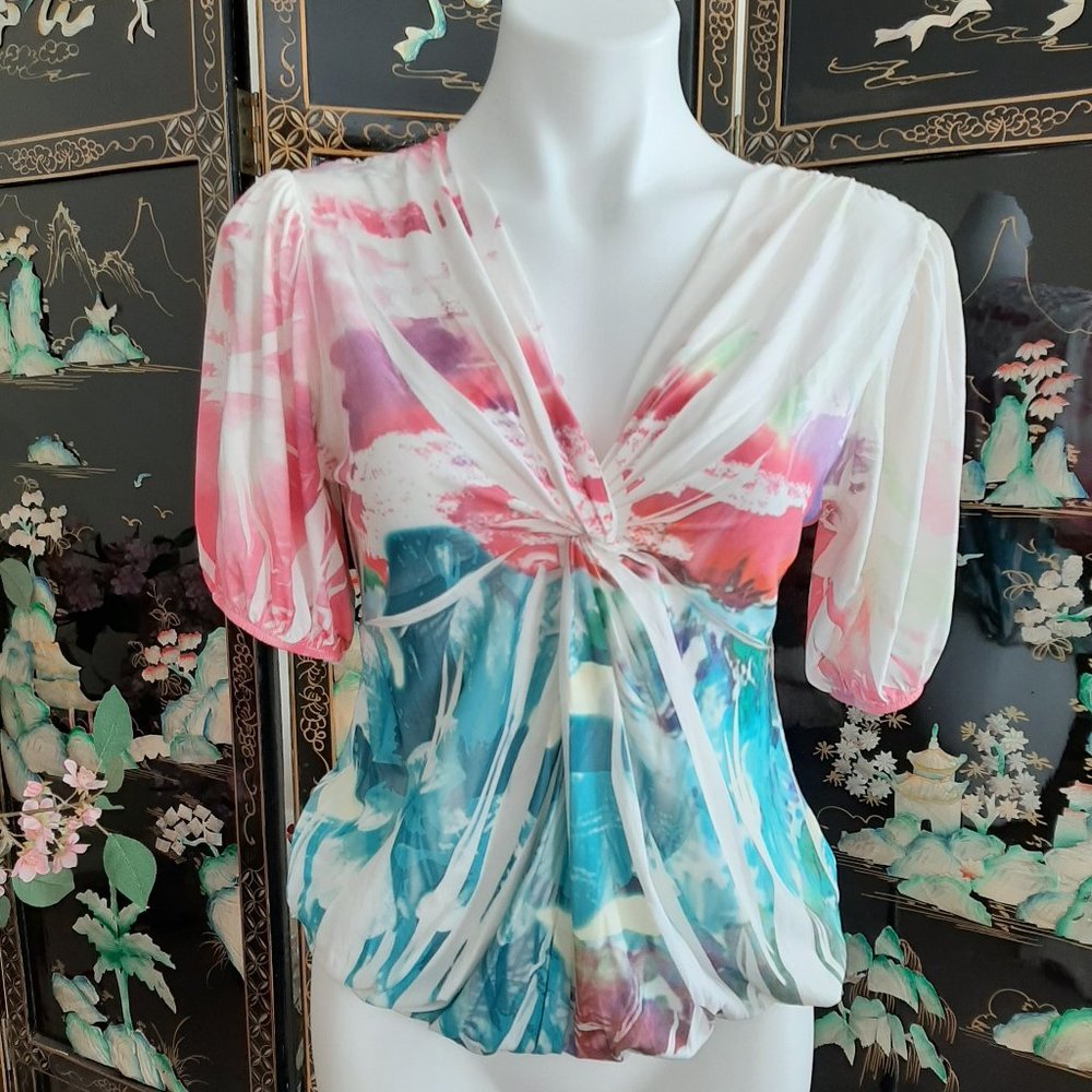 Tie Die Blouson Top